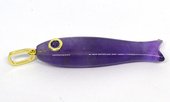 Amethyst Carved Fish 43mm pendant plus bail-beads incl pearls-Beadthemup