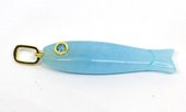 Blue Jade Carved Fish 43mm pendant plus bail-beads incl pearls-Beadthemup