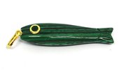 Faux Malachite Carved Fish 43mm pendant plus bail-beads incl pearls-Beadthemup