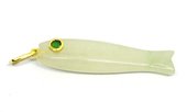New Jade Carved Fish 43mm pendant plus bail-beads incl pearls-Beadthemup