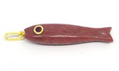 Rhodonite Carved Fish 43mm pendant plus bail-beads incl pearls-Beadthemup