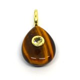 Tiger Eye Teardrop 16x12mm Pendant plus bail-beads incl pearls-Beadthemup