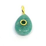 Amazonite Teardrop 16x12mm Pendant plus bail-beads incl pearls-Beadthemup