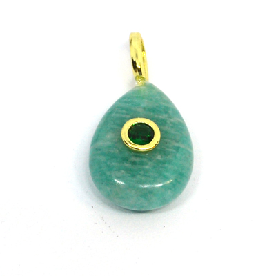 Amazonite Teardrop 16x12mm Pendant plus bail