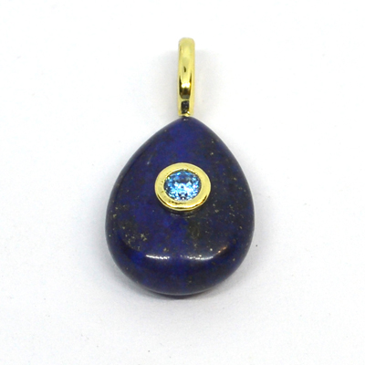 Lapis Lazuli Teardrop 16x12mm Pendant plus bail