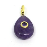Amethyst Teardrop 16x12mm Pendant plus bail-beads incl pearls-Beadthemup