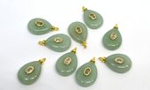Dangling Jade 15x20mm flat teardrop pendant with bail-beads incl pearls-Beadthemup