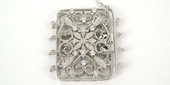 Sterling Silver Clasp CZ 3 strand 40x30mm 4 strand-findings-Beadthemup