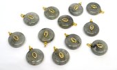 Labradorite 15x20mm flat teardrop pendant with bail-beads incl pearls-Beadthemup