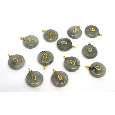 Labradorite 15x20mm flat teardrop pendant with bail