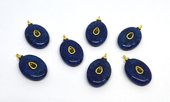 Lapis Lazuli 15x20mm flat teardrop pendant with bail-beads incl pearls-Beadthemup