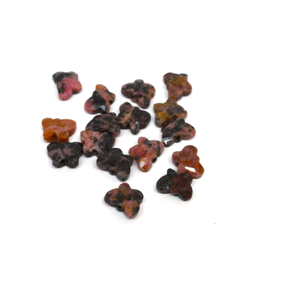Rhodonite Faceted Butterfly 8x10mm EACH BEAD