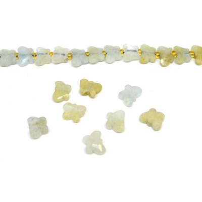 Aquamarine Faceted Butterfly 8x10mm EACH BEAD