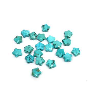 Turquoise Faceted Star 8mm EACH BEAD