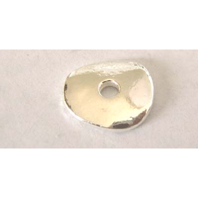 Sterling Silver Bead Disk 12x10x1.5mm thick 2 pack