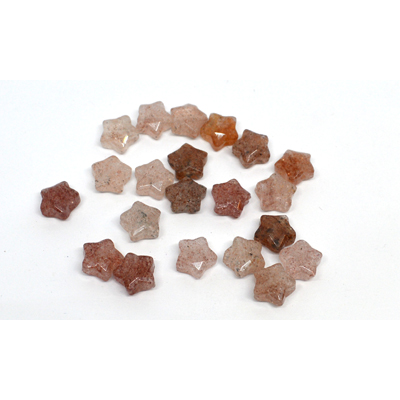 Strawberry Quartz  Faceted Star 8mm EACH BEAD