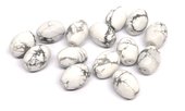 White howlite polished olive bead 11x14mm EACH BEAD-beads incl pearls-Beadthemup