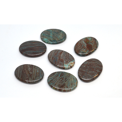 Tiger Iron Polished flat oval 35x25mm EACH BEAD