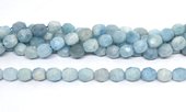 Aquamarine Faceted Barrel 9x10mm strand 36 beads-beads incl pearls-Beadthemup