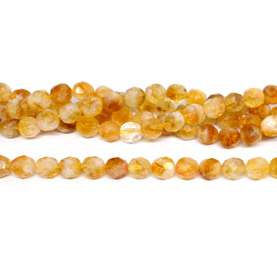 Citrine Faceted Barrel 9x10mm strand 36 beads
