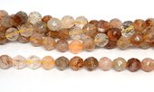 Rutile quartz Faceted Barrel 9x10mm strand 36 beads-beads incl pearls-Beadthemup