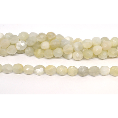 Milky Moonstone Faceted Barrel 9x10mm strand 36 beads