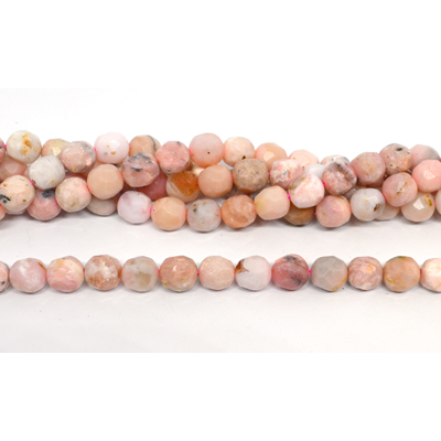 Pink Opal Faceted Barrel 9x10mm strand 38 beads