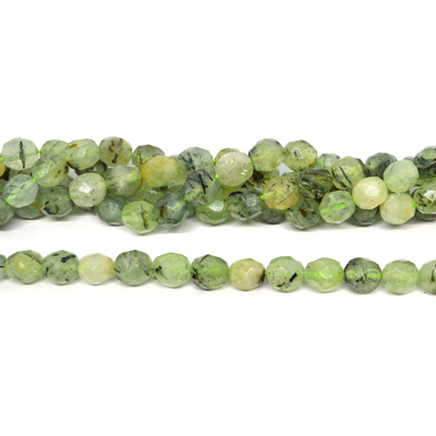 Prehnite Faceted Barrel 9x10mm strand 37 beads