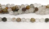 Green Lodalite Quartz Faceted Barrel 9x10mm strand 36 beads-beads incl pearls-Beadthemup