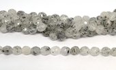 Mica Rutile Quartz Faceted Barrel 9x10mm strand 36 beads-beads incl pearls-Beadthemup