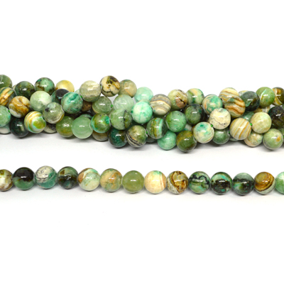 Opaque Green Angel Flourite polished round 10mm strand 38 beads