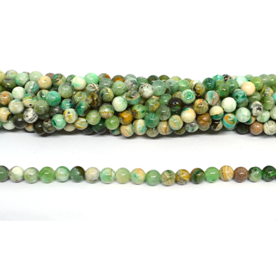 Opaque Green Angel Flourite polished round 6mm strand 63 beads
