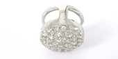 Sterling Silver Connecter/Slider CZ 10x8mm round-findings-Beadthemup
