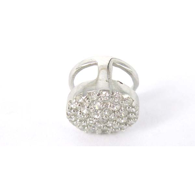 Sterling Silver Connecter/Slider CZ 10x8mm round