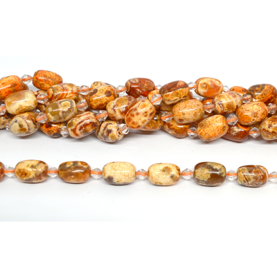 Red Fire Agate Natural polished oval 14x10mm strand 20 beads