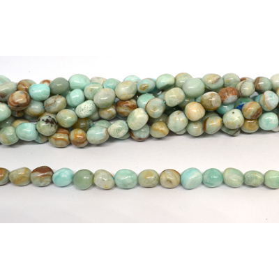 Hemimorphite polished nugget 8x10mm strand 38 beads