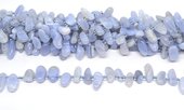 Blue Lace Agate raw tooth top drill nugget strand approx 48 beads-beads incl pearls-Beadthemup