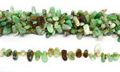 Chrysophase raw tooth top drill nugget strand approx 48 beads-beads incl pearls-Beadthemup