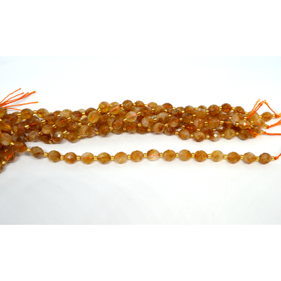 Citrine Faceted Rice 6x8mm strand 18 beads