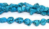 Dyed Howlite large nugget approx 27x20mm strand 16 beads-beads incl pearls-Beadthemup