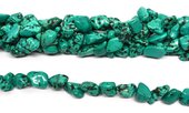 Dyed Howlite green nugget approx 15x9mm strand 27 beads-beads incl pearls-Beadthemup