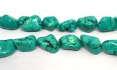 Dyed Howlite green large nugget approx 27x20mm strand 16 beads-beads incl pearls-Beadthemup