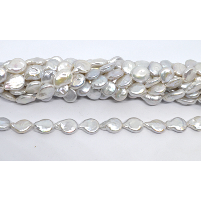 Freshwater Pearl Keshi coin 9-10mm Strand approx. 36 beads