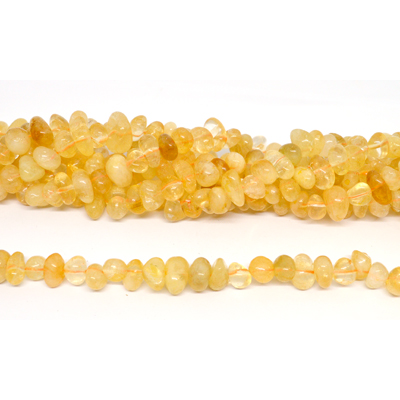 Citrine side drill nugget approx 10x6mm strand 59 beads