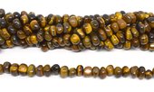 Tiger Eye side drill nugget approx 10x6mm strand 62 beads-beads incl pearls-Beadthemup