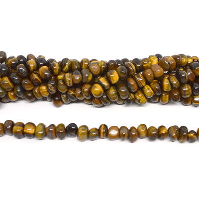 Tiger Eye side drill nugget approx 10x6mm strand 62 beads
