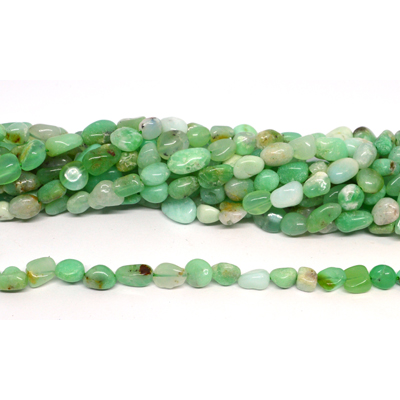 Chrysophase nugget approx 6x8mm strand 46 beads