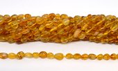 Citrine nugget approx 6x8mm strand 46 beads-beads incl pearls-Beadthemup