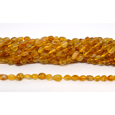 Citrine nugget approx 6x8mm strand 46 beads