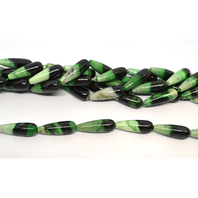 Chrysophase polished teardrop 10x30mm PAIR